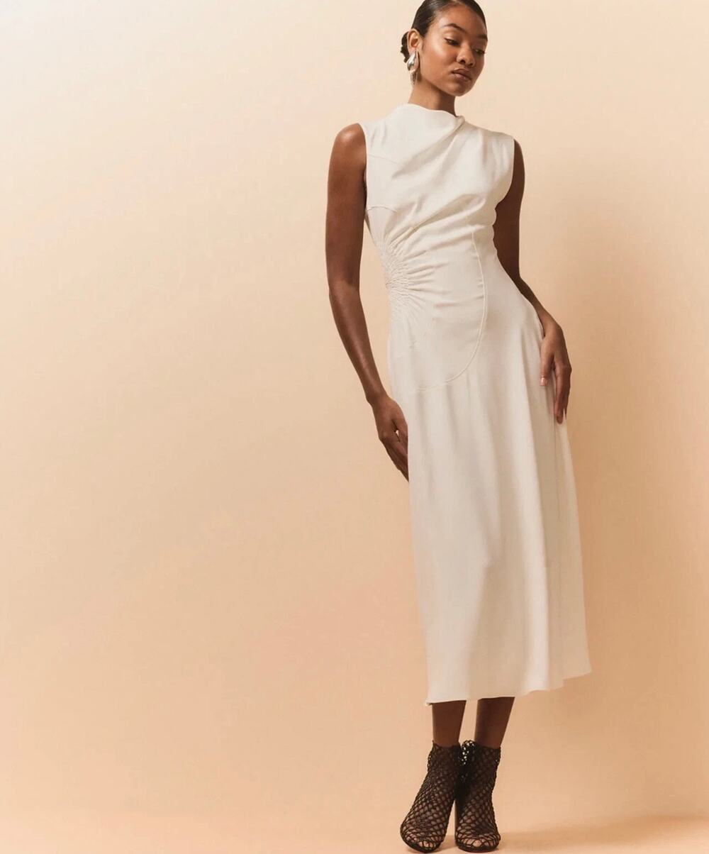 A.L.C. Kaia Gathered Sleeveless Midi Dress - Size 4